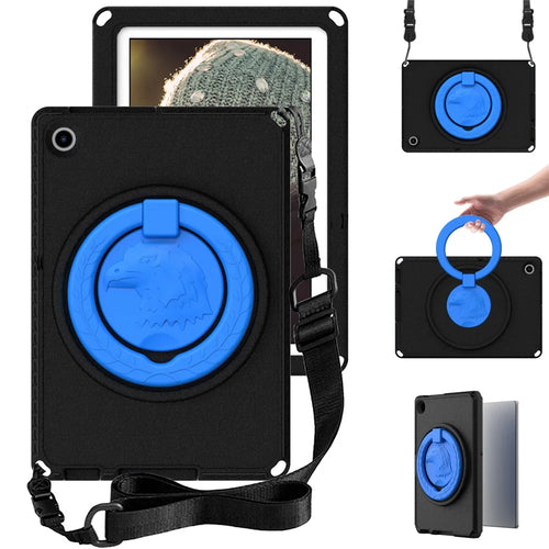 For Lenovo Tab M10 (Gen 3) Hand Grip Kickstand Tablet Case Anti-drop EVA+PC Tablet Cover - Black - 1