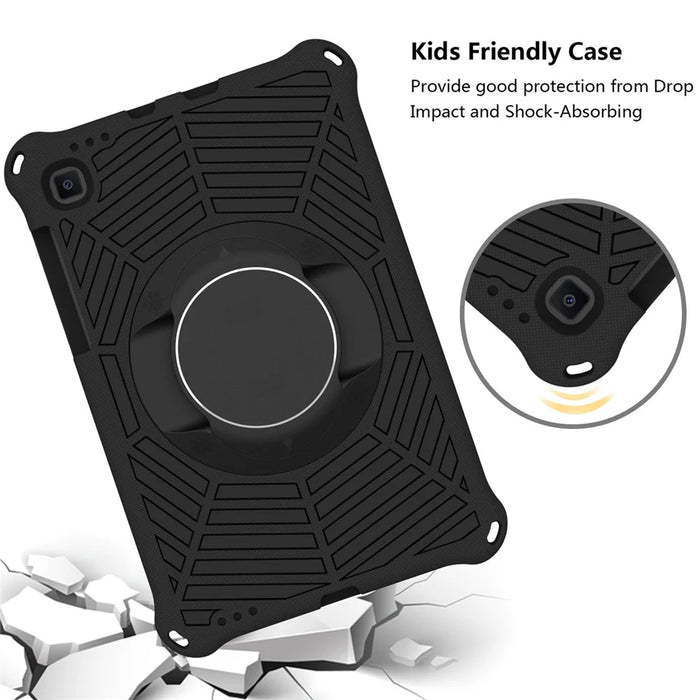 For Samsung Galaxy Tab S6 Lite (2024) / S6 Lite (2022) / S6 Lite (2020) SM-P610 P615 Kickstand Tablet Case with Shoulder Strap - Black - 3