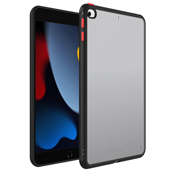 For iPad mini 4 / mini (2019) 7.9 inch PC+TPU Tablet Case Matte Translucent Contrast Color Tablet Cover - Black - 1