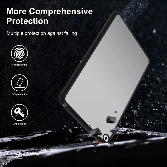 For iPad mini 4 / mini (2019) 7.9 inch PC+TPU Tablet Case Matte Translucent Contrast Color Tablet Cover - Black - 3