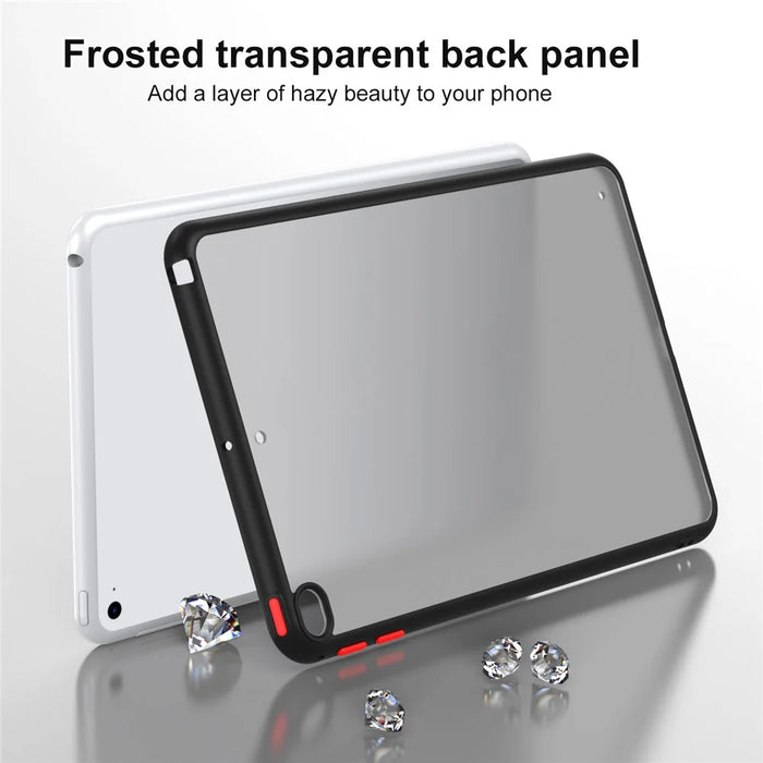 For iPad mini 4 / mini (2019) 7.9 inch PC+TPU Tablet Case Matte Translucent Contrast Color Tablet Cover - Black - 6