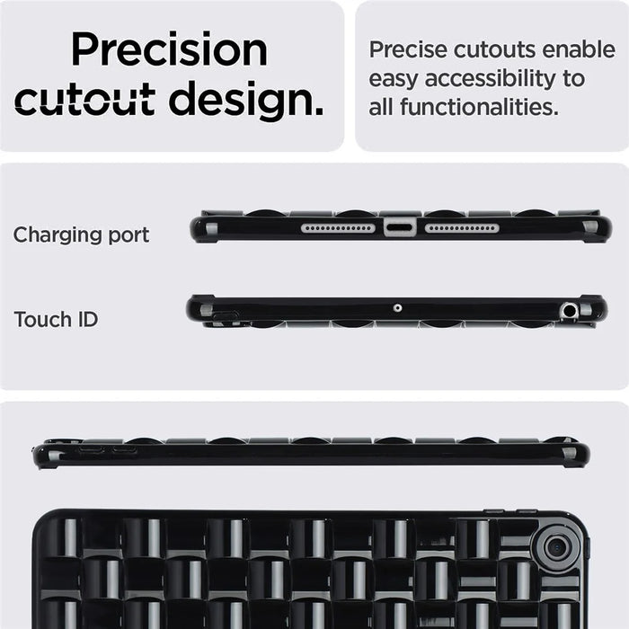 For iPad 10.2 (2021) / (2019) / (2020) Soft TPU Case Protective Tablet Cover Woven Texture Anti-Slip Case - Black - 5