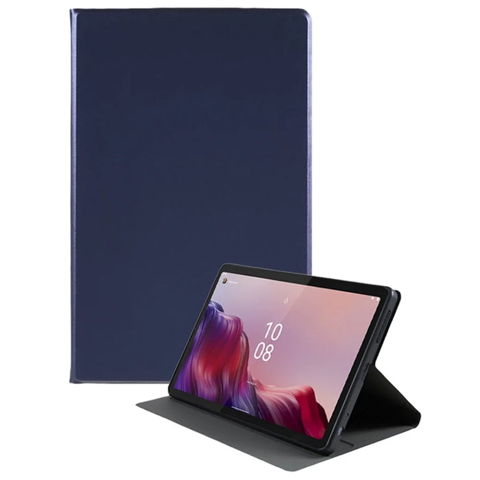 For Lenovo Tab M9 PU Leather Tablet Case Foldable Stand Protective Tablet Cover - Blue - 1