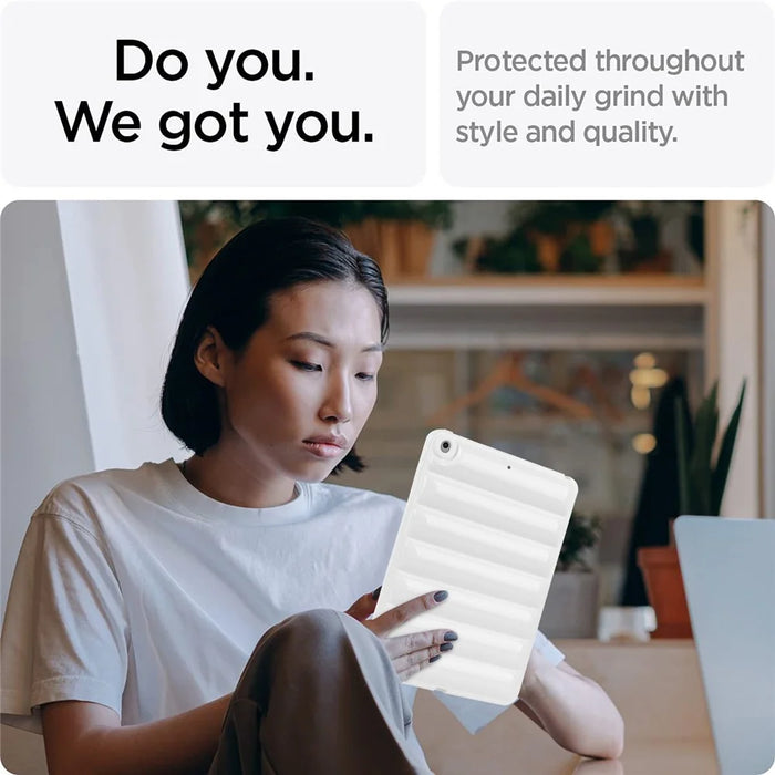 For iPad 9.7-inch (2017) / (2018) / iPad 5 / 6 Tablet Case Candy Color Down Jacket Texture TPU Cover - White - 3