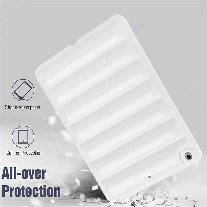 For iPad 9.7-inch (2017) / (2018) / iPad 5 / 6 Tablet Case Candy Color Down Jacket Texture TPU Cover - White - 4