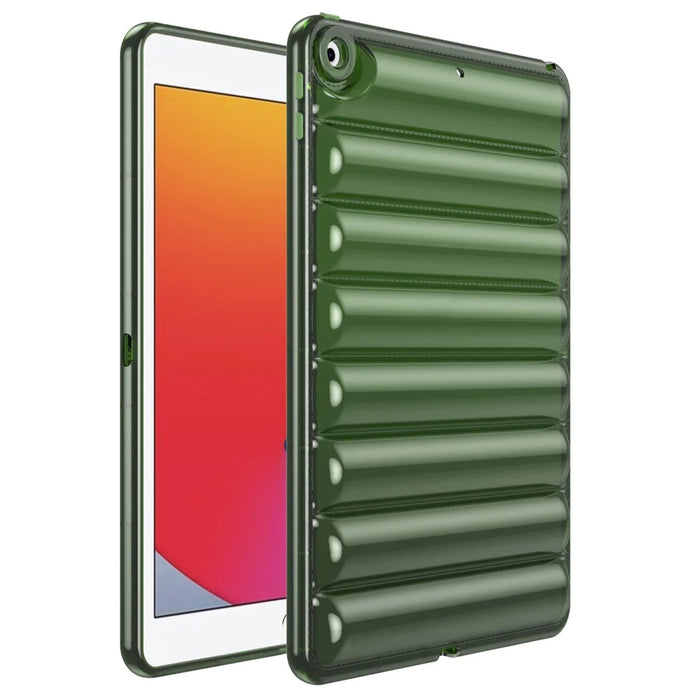 For iPad 10.2 (2021) / (2020) / (2019) TPU Tablet Case Down Jacket Design Air Cushion Shockproof Cover - Green - 1