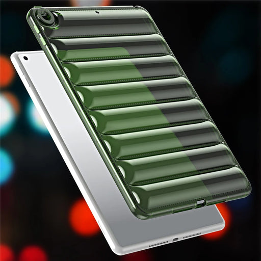 For iPad 10.2 (2021) / (2020) / (2019) TPU Tablet Case Down Jacket Design Air Cushion Shockproof Cover - Green - 2