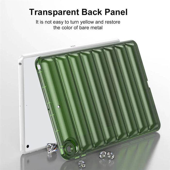 For iPad 10.2 (2021) / (2020) / (2019) TPU Tablet Case Down Jacket Design Air Cushion Shockproof Cover - Green - 6