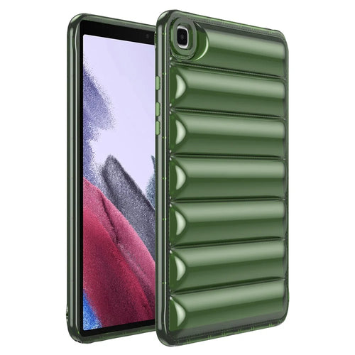 For Samsung Galaxy Tab A7 Lite 8.7-inch T225 T220 TPU Back Cover Down Jacket Design Drop Protection Tablet Case - Green - 1