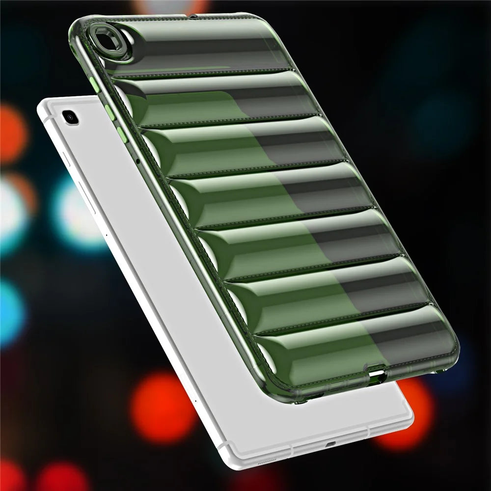 For Samsung Galaxy Tab S6 Lite (2024) / S6 Lite (2022) / S6 Lite (2020) SM-P610 P615 TPU Tablet Case Down Jacket Design Protective Cover - Green - 2