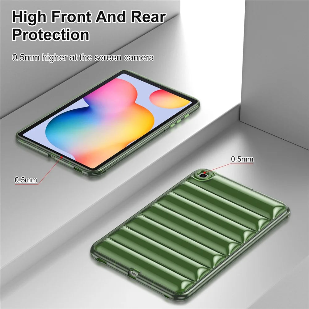 For Samsung Galaxy Tab S6 Lite (2024) / S6 Lite (2022) / S6 Lite (2020) SM-P610 P615 TPU Tablet Case Down Jacket Design Protective Cover - Green - 4