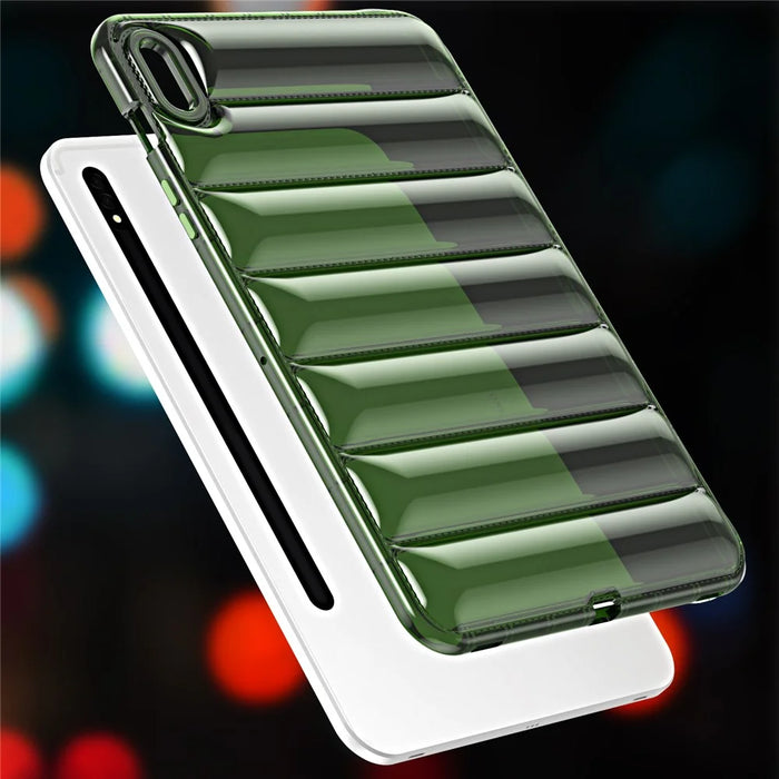 For Samsung Galaxy Tab S7 T870 / Tab S8 X700 Tablet Case Down Jacket Design Soft Touch TPU Cover - Green - 2