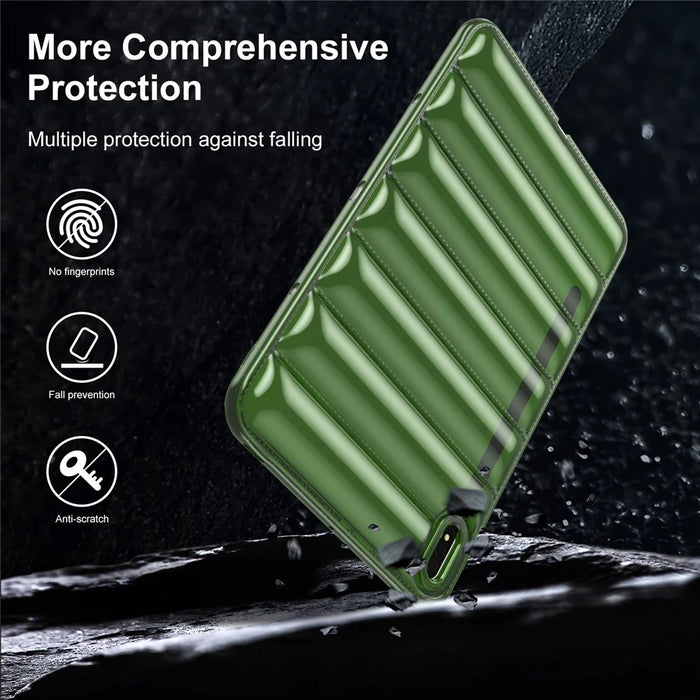 For Samsung Galaxy Tab S7 T870 / Tab S8 X700 Tablet Case Down Jacket Design Soft Touch TPU Cover - Green - 3