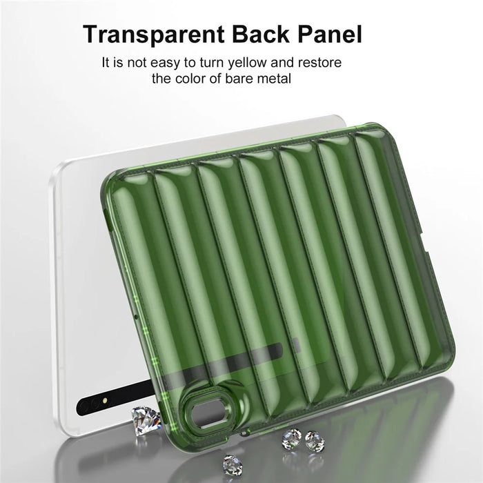 For Samsung Galaxy Tab S7 T870 / Tab S8 X700 Tablet Case Down Jacket Design Soft Touch TPU Cover - Green - 6