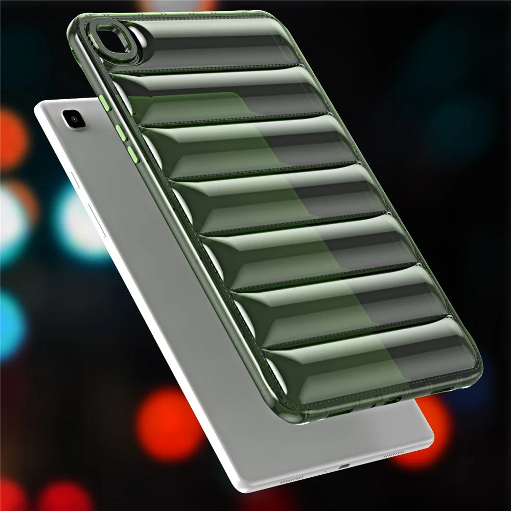 For Samsung Galaxy Tab A7 10.4 (2020) / (2022) T505 T500 TPU Tablet Case Down Jacket Design Anti-Scratch Cover - Green - 2