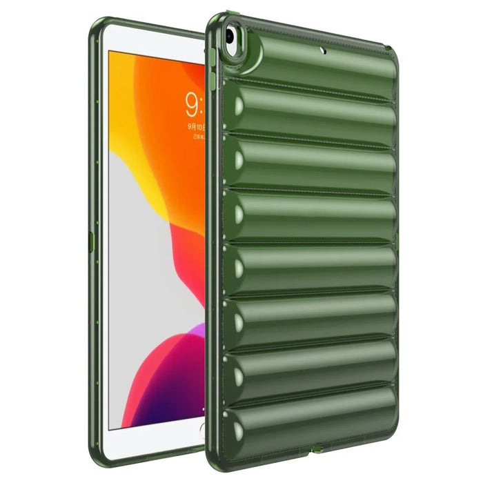 For iPad Air 10.5 inch (2019) Down Jacket Design Tablet Case Soft TPU Shockproof Cover - Green - 1