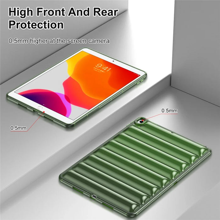 For iPad Air 10.5 inch (2019) Down Jacket Design Tablet Case Soft TPU Shockproof Cover - Green - 4