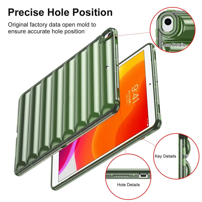For iPad Air 10.5 inch (2019) Down Jacket Design Tablet Case Soft TPU Shockproof Cover - Green - 7