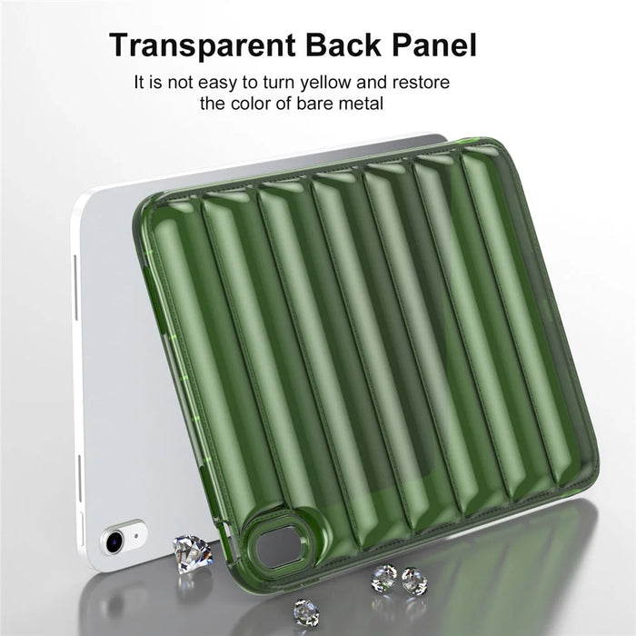 For iPad Air (2020) / (2022) TPU Shock Absorption Case Soft Touch Down Jacket Design Tablet Cover - Green - 6