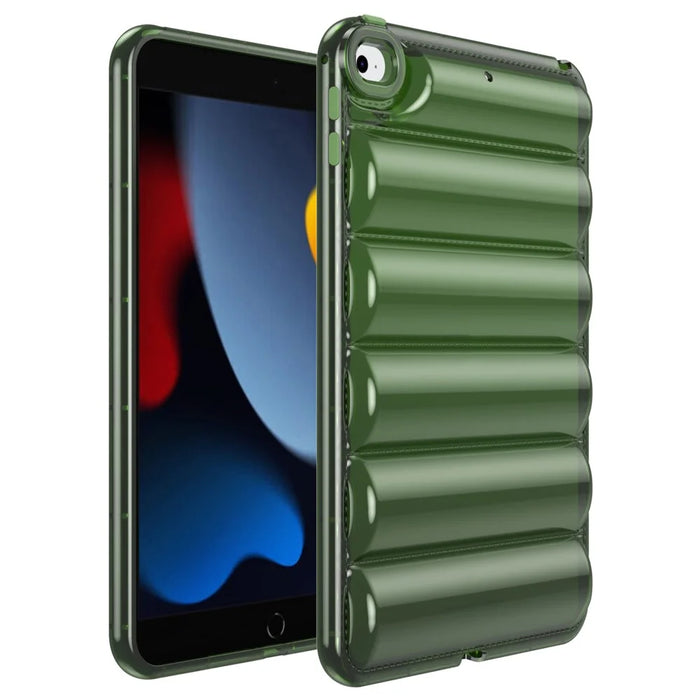 For iPad mini 4 / mini (2019) 7.9 inch TPU Tablet Case Soft Puffer Down Jacket Design Back Cover - Green - 1