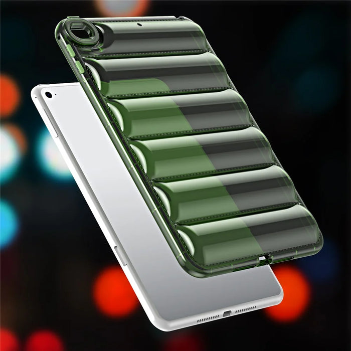 For iPad mini 4 / mini (2019) 7.9 inch TPU Tablet Case Soft Puffer Down Jacket Design Back Cover - Green - 2