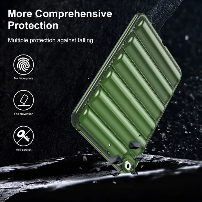 For iPad mini 4 / mini (2019) 7.9 inch TPU Tablet Case Soft Puffer Down Jacket Design Back Cover - Green - 3