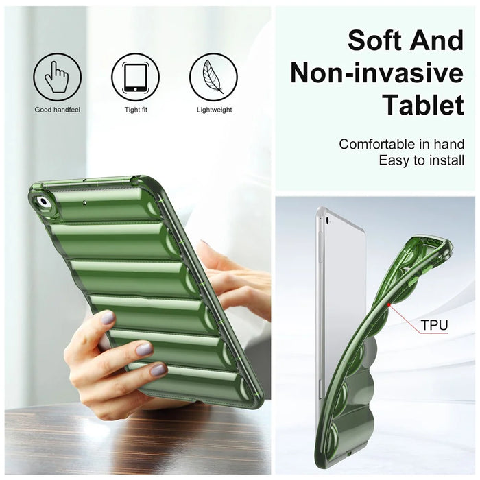 For iPad mini 4 / mini (2019) 7.9 inch TPU Tablet Case Soft Puffer Down Jacket Design Back Cover - Green - 5