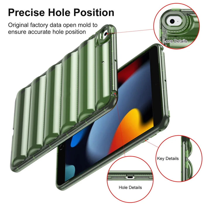 For iPad mini 4 / mini (2019) 7.9 inch TPU Tablet Case Soft Puffer Down Jacket Design Back Cover - Green - 7