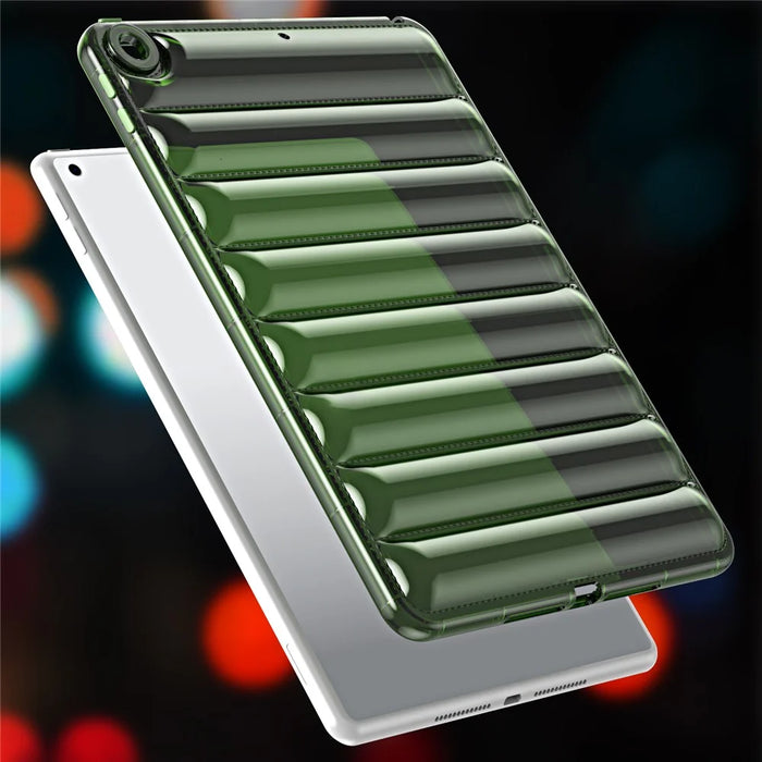 For iPad 9.7-inch (2017) / (2018) Dustproof Soft TPU Tablet Case 3D Puffer Down Jacket Design Cover - Green - 2