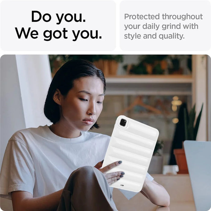 For iPad Pro 11 (2020) / (2021) / (2022) Anti-Dust Candy Color Tablet Shell Case Down Jacket TPU Cover - White - 3