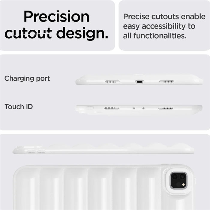For iPad Pro 11 (2020) / (2021) / (2022) Anti-Dust Candy Color Tablet Shell Case Down Jacket TPU Cover - White - 6