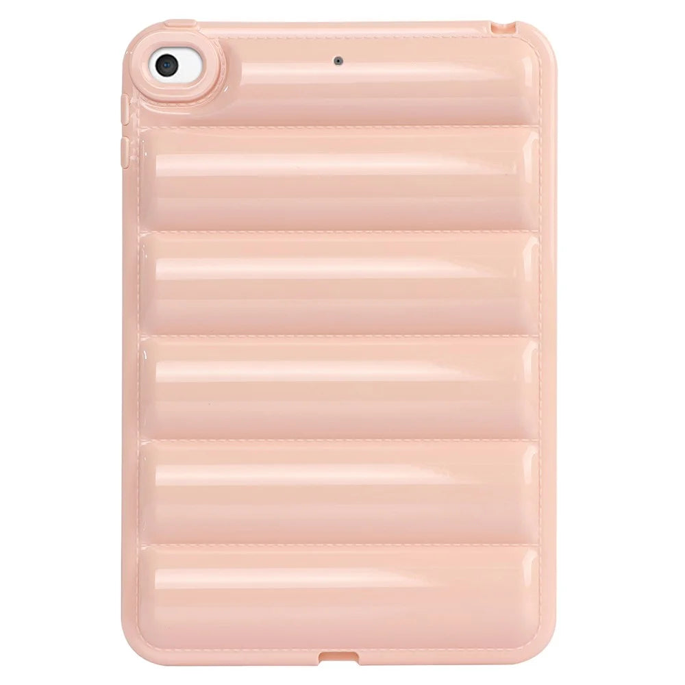 For iPad mini 4 / iPad mini (2019) 7.9 inch Anti-Scratch Tablet Case Down Jacket Texture Soft TPU Shell - Pink - 2