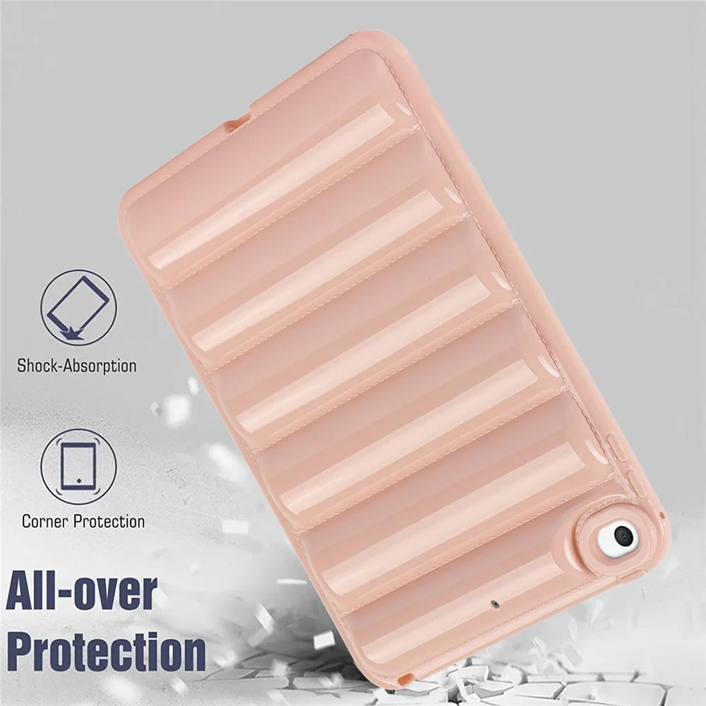 For iPad mini 4 / iPad mini (2019) 7.9 inch Anti-Scratch Tablet Case Down Jacket Texture Soft TPU Shell - Pink - 4