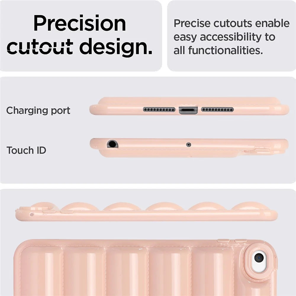 For iPad mini 4 / iPad mini (2019) 7.9 inch Anti-Scratch Tablet Case Down Jacket Texture Soft TPU Shell - Pink - 6