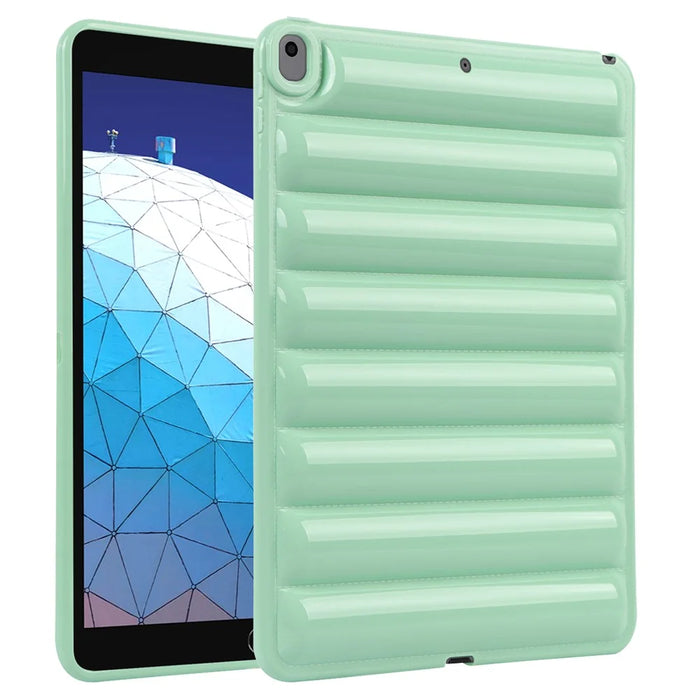 Tablet Protective Case For iPad Air 10.5 inch (2019) Candy Color Down Jacket Texture Soft TPU Cover - Green - 1