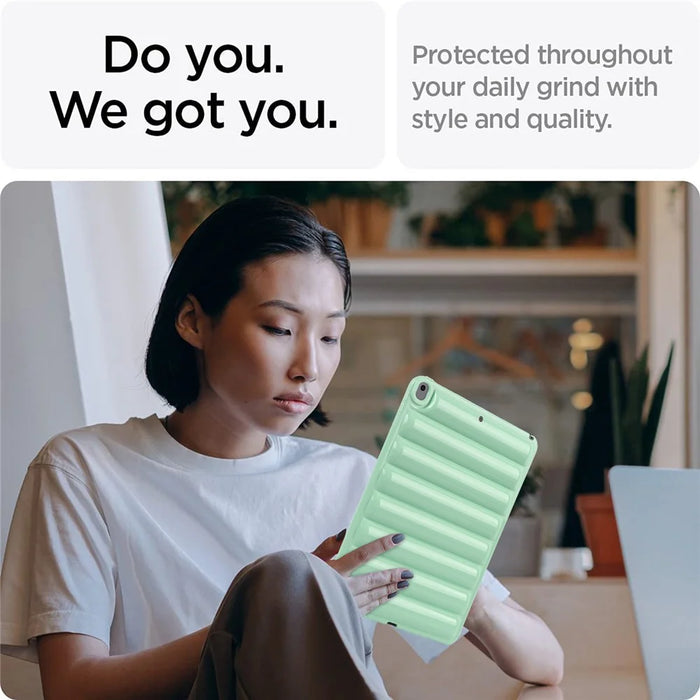 Tablet Protective Case For iPad Air 10.5 inch (2019) Candy Color Down Jacket Texture Soft TPU Cover - Green - 3