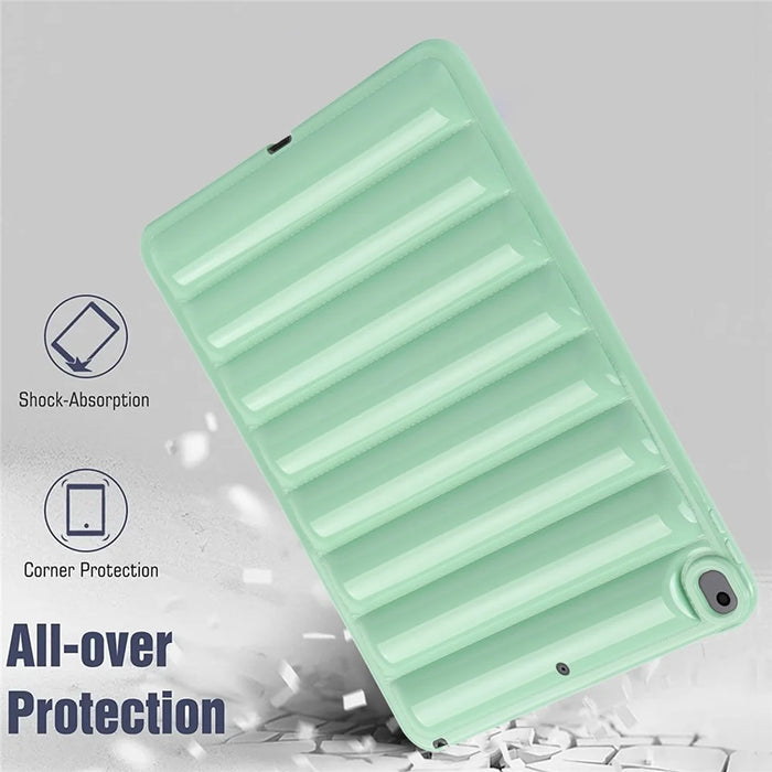 Tablet Protective Case For iPad Air 10.5 inch (2019) Candy Color Down Jacket Texture Soft TPU Cover - Green - 4