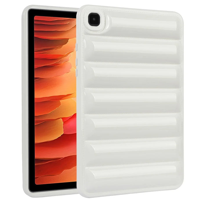 For Samsung Galaxy Tab A7 10.4 (2020) / (2022) T505 / T500 Candy Color TPU Tablet Case Down Jacket Texture Cover - White - 1