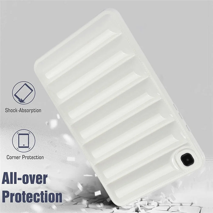 For Samsung Galaxy Tab A7 10.4 (2020) / (2022) T505 / T500 Candy Color TPU Tablet Case Down Jacket Texture Cover - White - 4