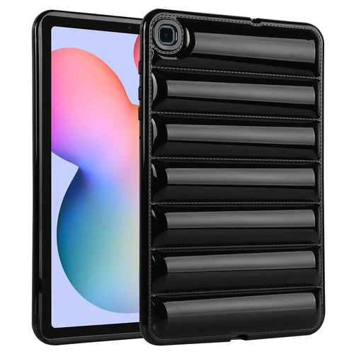 For Samsung Galaxy Tab S6 Lite (2024) / S6 Lite (2022) / S6 Lite (2020) SM-P610 P615 Tablet Case Down Jacket Texture TPU Cover - Black - 1