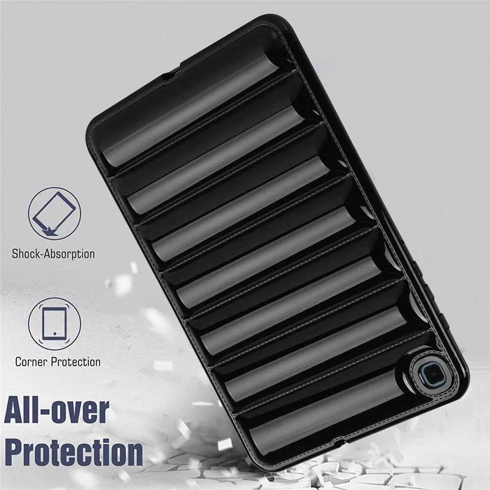For Samsung Galaxy Tab S6 Lite (2024) / S6 Lite (2022) / S6 Lite (2020) SM-P610 P615 Tablet Case Down Jacket Texture TPU Cover - Black - 4