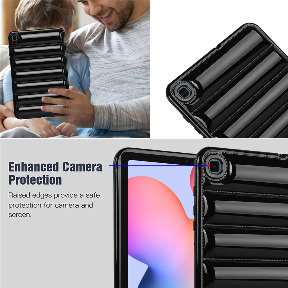 For Samsung Galaxy Tab S6 Lite (2024) / S6 Lite (2022) / S6 Lite (2020) SM-P610 P615 Tablet Case Down Jacket Texture TPU Cover - Black - 5