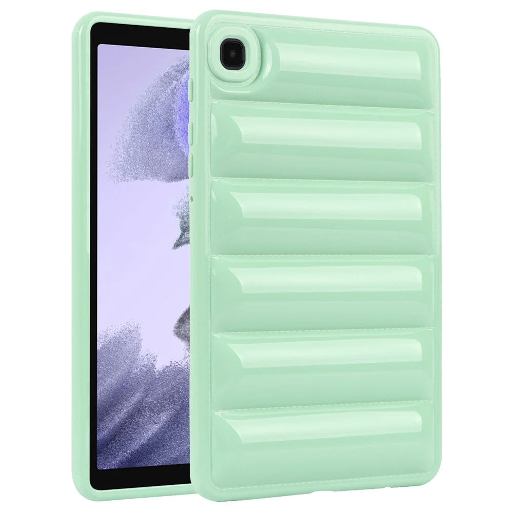 For Samsung Galaxy Tab A7 Lite 8.7-inch T225 / T220 Anti-Scratch Tablet Protective Case Down Jacket Shape TPU Shell - Green - 1