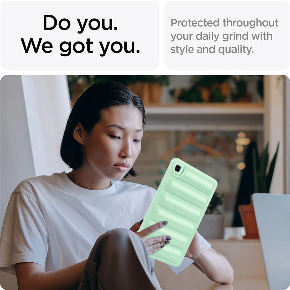 For Samsung Galaxy Tab A7 Lite 8.7-inch T225 / T220 Anti-Scratch Tablet Protective Case Down Jacket Shape TPU Shell - Green - 3