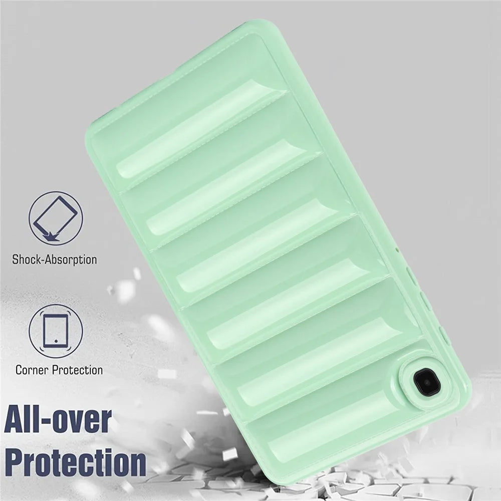 For Samsung Galaxy Tab A7 Lite 8.7-inch T225 / T220 Anti-Scratch Tablet Protective Case Down Jacket Shape TPU Shell - Green - 4