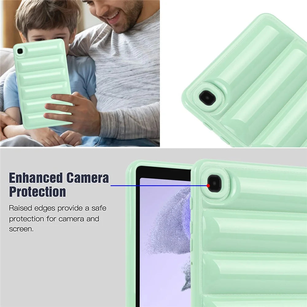 For Samsung Galaxy Tab A7 Lite 8.7-inch T225 / T220 Anti-Scratch Tablet Protective Case Down Jacket Shape TPU Shell - Green - 5