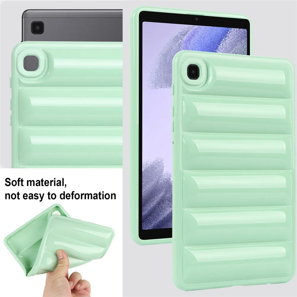 For Samsung Galaxy Tab A7 Lite 8.7-inch T225 / T220 Anti-Scratch Tablet Protective Case Down Jacket Shape TPU Shell - Green - 7