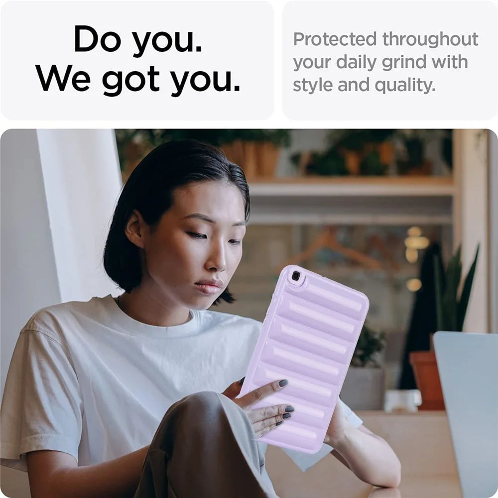 For Samsung Galaxy Tab A 8.0 (2019) SM-T290 (Wi-Fi) / SM-T295 (LTE) TPU Tablet Case Down Jacket Texture Cover - Purple - 3