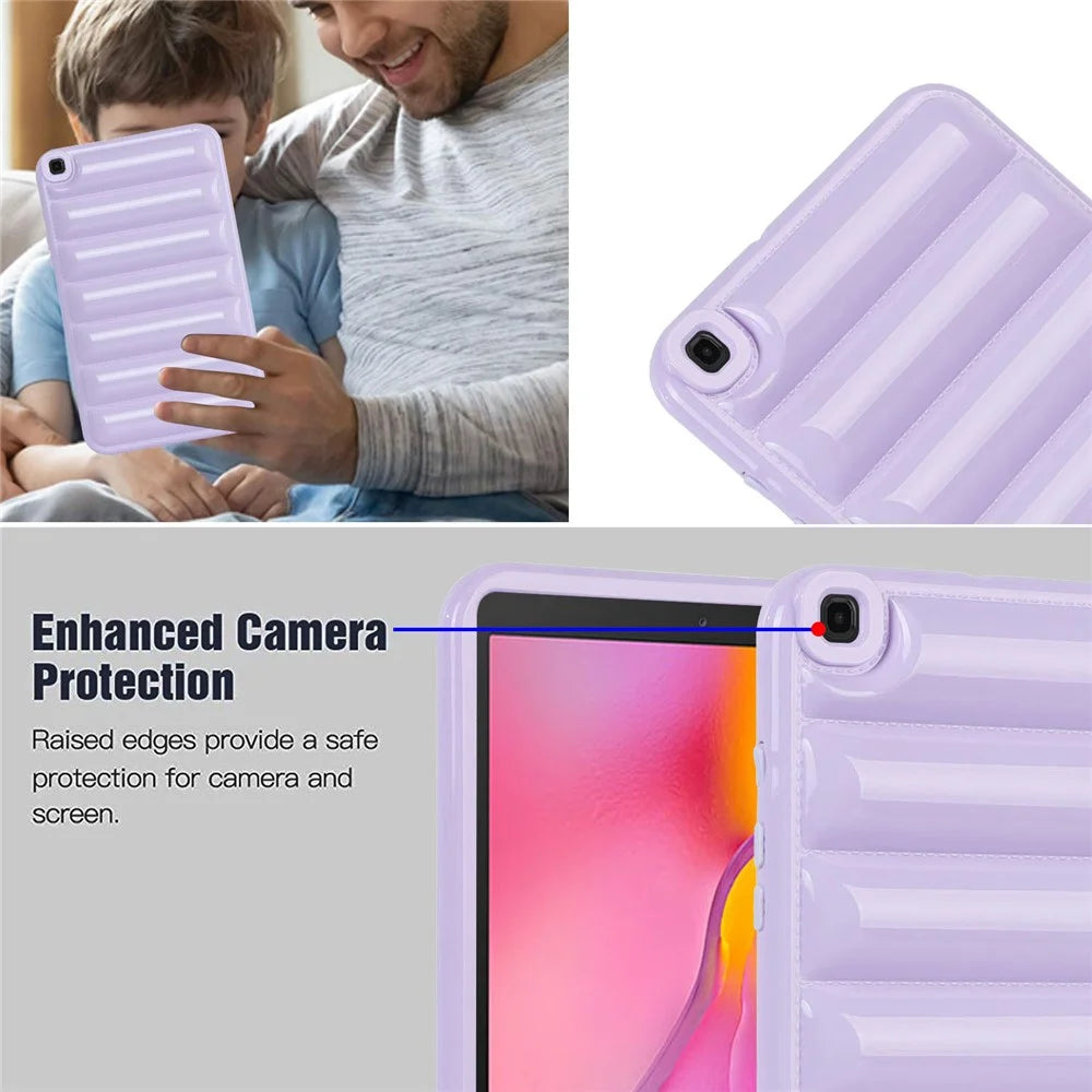 For Samsung Galaxy Tab A 8.0 (2019) SM-T290 (Wi-Fi) / SM-T295 (LTE) TPU Tablet Case Down Jacket Texture Cover - Purple - 4