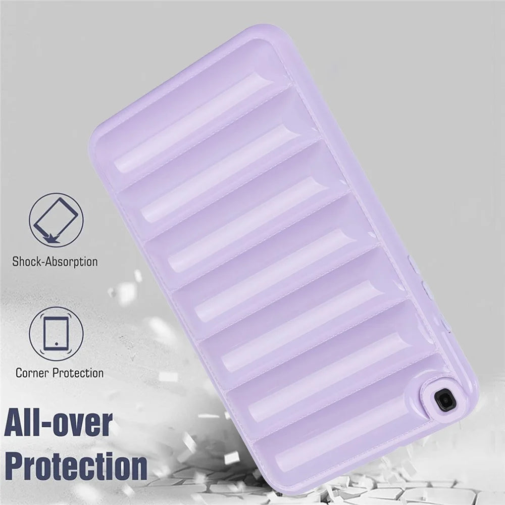 For Samsung Galaxy Tab A 8.0 (2019) SM-T290 (Wi-Fi) / SM-T295 (LTE) TPU Tablet Case Down Jacket Texture Cover - Purple - 5
